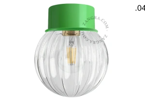 applique ou plafonnier vert - globe en verre - Ø 10 cm