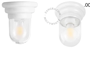 Art Deco-lampe i hvidt porcelæn Daniel