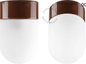 lámpara de porcelana marrón David - Ø 10 cm