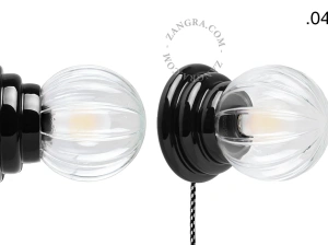 black porcelain Art Deco table or wall light