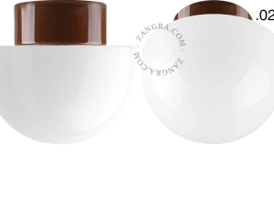 lámpara de porcelana marrón David - Ø 10 cm