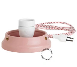 lampada da tavolo o da parete Cedric in porcellana rosa