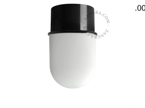 schwarze Wand- oder Deckenleuchte - Glasschirm - Ø 8 cm