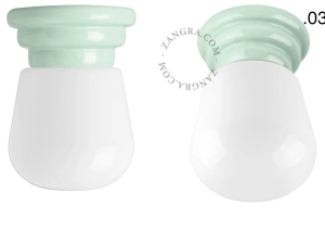 green porcelain Art Deco light Daniel