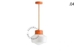 orange pendellampe - glasskærm - Ø 10 cm