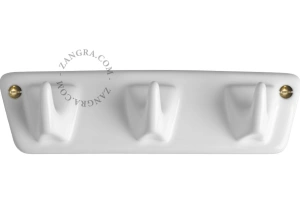 patère murale en porcelaine - blanc