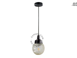 snoerlamp met glazen kap