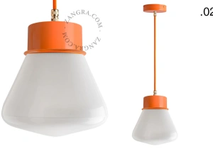 orange pendellampe - glasskærm - Ø 10 cm