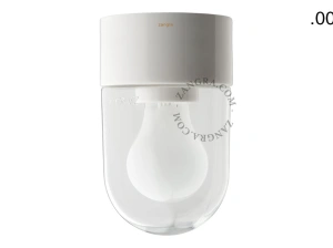 candeeiro de parede ou de teto em porcelana branca - abajur de vidro - Ø 10cm - IP54