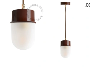 brun pendellampe - glasskærm - Ø 10 cm