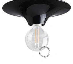 okrągła czarna lampa ścienna lub sufitowa - Ø 26 cm