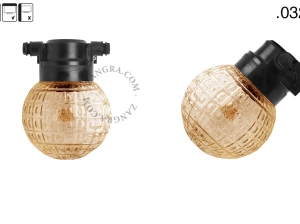 zewnętrzna lub łazienkowa czarna lampa ścienna - szklany klosz - IP54