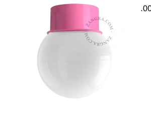 pink wall or ceiling light - glass shade - Ø 10 cm