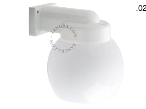 zewnętrzna lub łazienkowa lampa ścienna biała porcelana ze szklanym kloszem - IP54