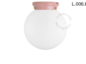 candeeiro Art Deco Chaella de porcelana cor-de-rosa