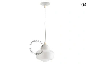 lámpara colgante de porcelana blanca - pantalla de vidrio