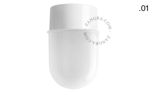 lampa ścienna lub sufitowa biała - szklany klosz  - Ø 10 cm
