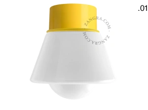lampa ścienna lub sufitowa żółta - szklany klosz - Ø 10cm
