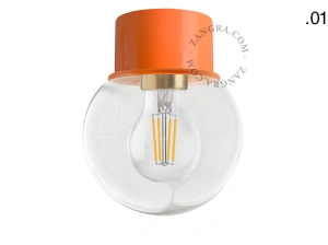 candeeiro de teto ou de parede laranja - abajur de vidro - Ø 8 cm
