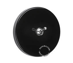 black switch - two-way or simple nickel-plated toggle switch