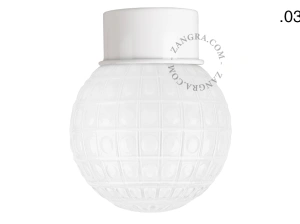 lampa ścienna lub sufitowa biała - szklany klosz  - Ø 10 cm