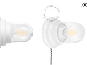 biała porcelanowa lampa ścienna Art Deco Danilo z włącznikiem