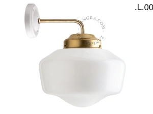 applique en laiton - globe en verre