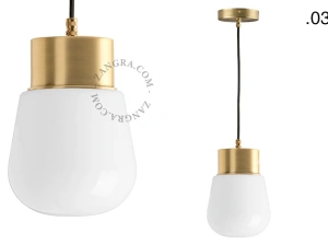 brass pendant light - glass shade - Ø 10 cm