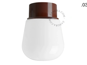 brown wall or ceiling light - glass shade - Ø 10 cm