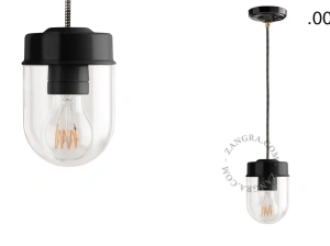 czarna lampa wisząca porcelana ze szklanym kloszem