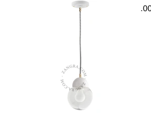 lámpara colgante de porcelana blanca - pantalla de vidrio