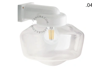 zewnętrzna lub łazienkowa lampa ścienna biała porcelana ze szklanym kloszem - IP54