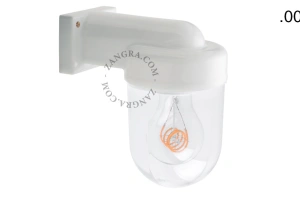 zewnętrzna lub łazienkowa lampa ścienna biała porcelana ze szklanym kloszem - IP54
