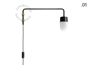 zwarte wandlamp Abbie met pivoterende arm