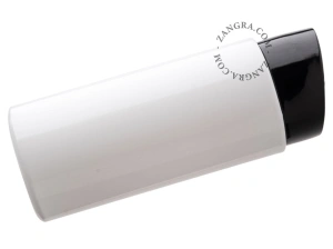 vägglampa i svart porslin för badrum med glasskärm – Ø 10cm - IP54