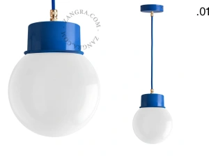 gelakte hanglamp - blauw