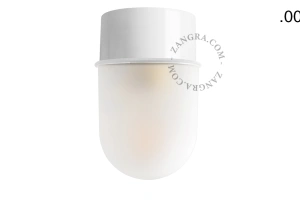 lampa ścienna lub sufitowa biała - szklany klosz  - Ø 10 cm