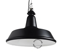 czarna industrialna lampa wisząca - Ø 31 cm