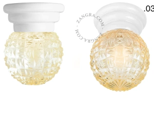Art Deco-lampe i hvidt porcelæn Daniel