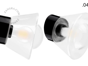 czarna porcelanowa lampa ścienna David - Ø 10 cm