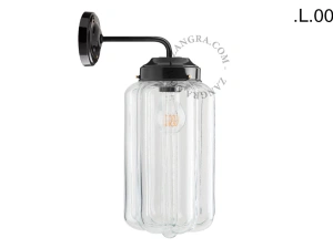 applique noire - globe en verre