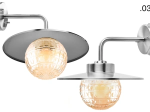 silver-coloured wall light Eduardo - IP54