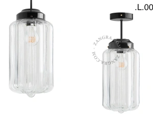 lampada da soffito nera - paralume in vetro