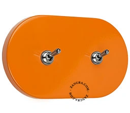 doppelter Wechsel-/Einfachschalter – orange/vernickelt