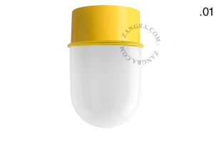 lampa ścienna lub sufitowa żółta - szklany klosz - Ø 10cm