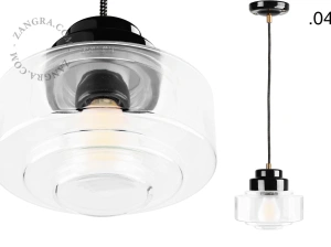 Art Deco pendellampa i svart porslin Denim
