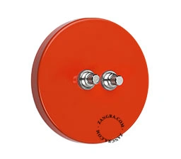 interruptor vermelho - duplo botão de pressão niquelado