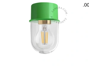 aplique o plafón verde - pantalla de vidrio - Ø 8 cm