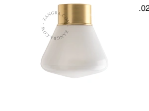 candeeiro de teto ou de parede de latão - abajur de vidro - Ø 10 cm