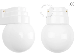 biała porcelanowa lampa ścienna Cameo  w stylu Art Deco